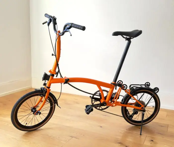 CRANSTON R9 Vitality Orange, vélo pliant 16 pouces, 9 vitesses, frein C, cadre pliable 4130 CRMO, ro