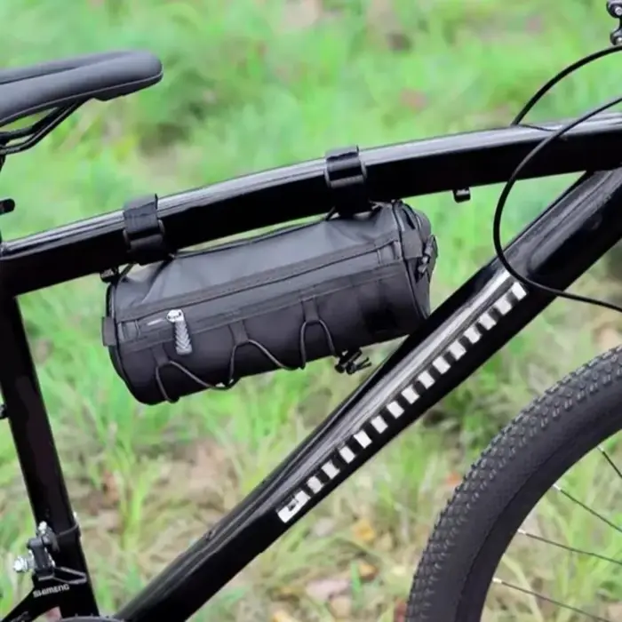 Sac de guidon et de cadre en nylon étanche multifonctionnel pour vélo de montagne VTT et route rouge jaune blanc pour stockage sécurisé