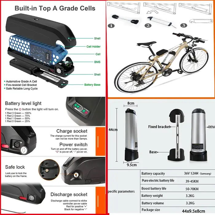 Kit de Conversion de vélo électrique 36V 250W 350W 500W