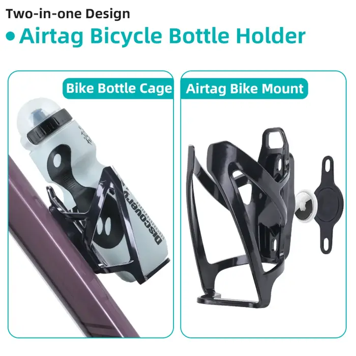 Support de bouteille d'eau antivol pour vélo avec emplacement pour AirTag