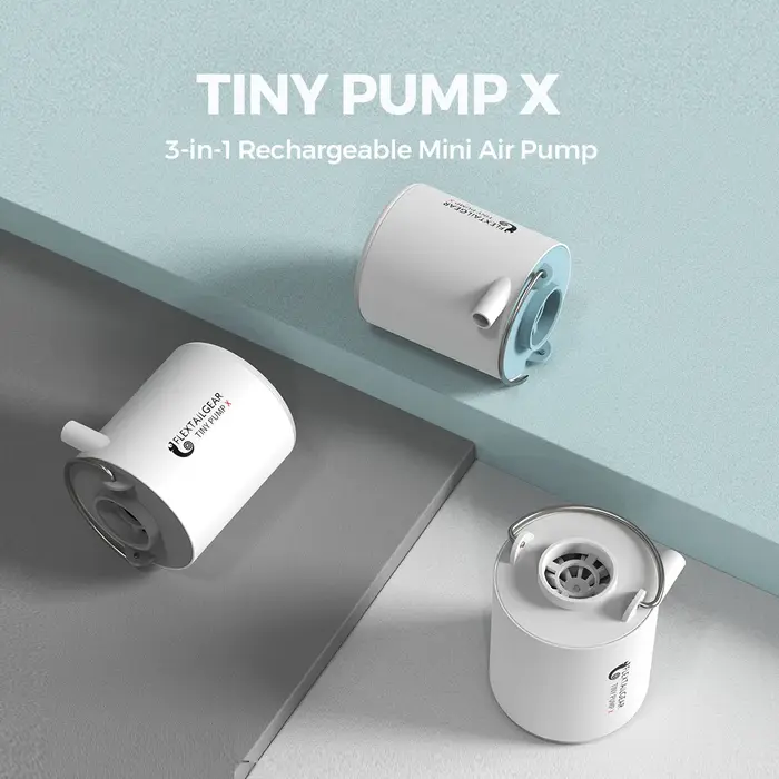 FLEXTAIL TINY PUMP X - Pompe à air de camping portable avec batterie de 1300 mAh rechargeable pour f