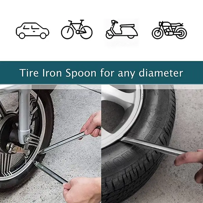 Kit de réparation de pneus en acier haute résistance pour moto vélo et scooter outils de levage ergonomiques couleur indigo pour voyage et garage