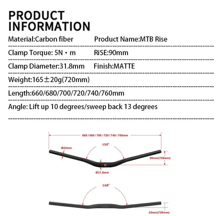 Nouveau guidon de vélo de course tout carbone Matt 3K pour VTT