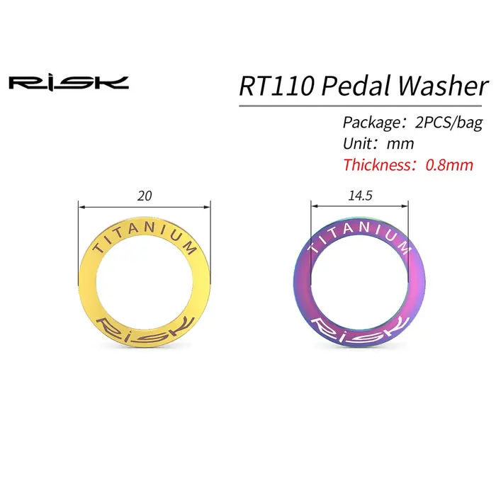 Une paire (2 pièces) risque vélo titane pédale rondelle entretoise joint pour VTT