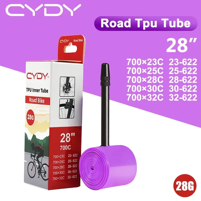Chambre à air en TPU CYDY pour vélo de route 700x23 25 28 30 32C