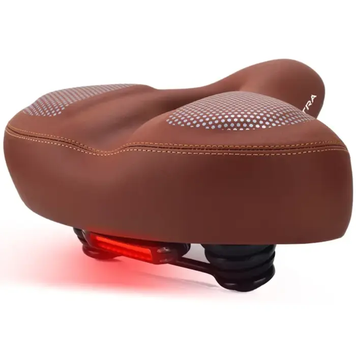 Selle de vélo de route surdimensionnée en cuir rembourrée extra douce pour homme et femme confort unisexe blanc jaune rouge bordeaux