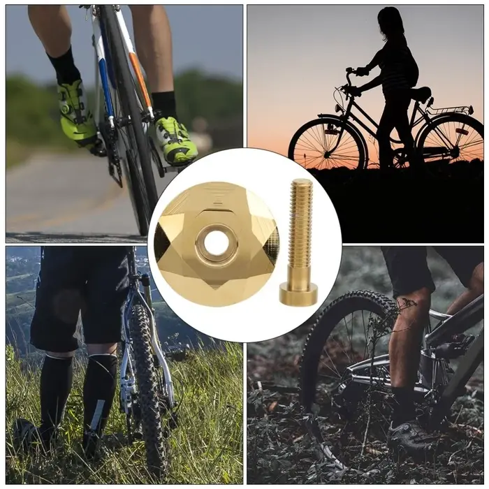Capuchon supérieur de potence de vélo en alliage d'aluminium et acier avec boulon, doré et coloré, pour fourches de VTT de 28,6 mm de diamètre