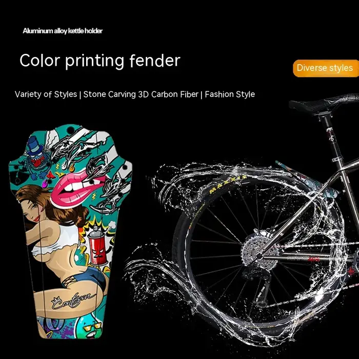 ENLEE VTT garde-boue personnalisé en Fiber de carbone motif couleur DH descente VTT selle