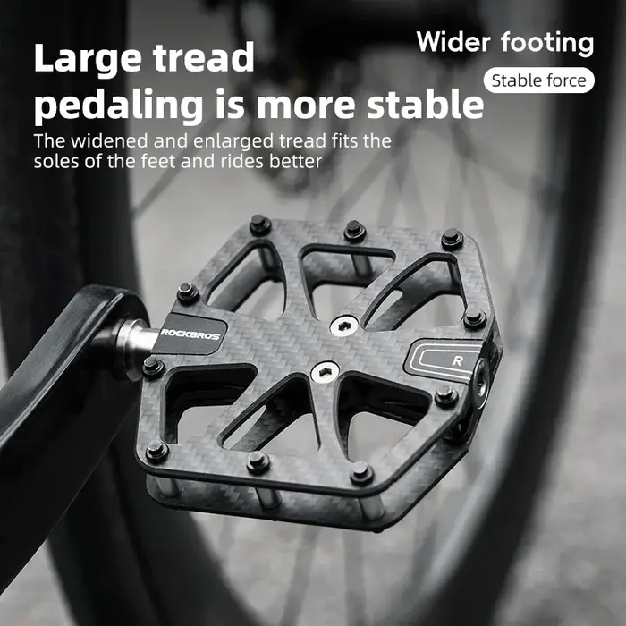 ROCKBROS pédale de vélo pédales en Fiber de carbone ultralégères à 3 roulements anti-dérapant étanche