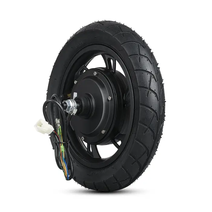 Roue arrière de Scooter de moteur de moyeu sans engrenage sans brosse de 12 pouces avec pneu 36V350W 48V500W