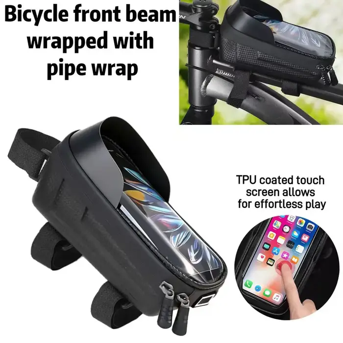 Sacoche de cadre avant de vélo avec sacoche de tube, sacoche de cadre avant de VTT, sacoche de selle avant pour téléphone portable