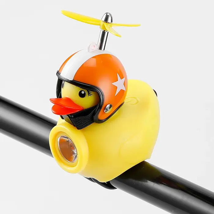 Lumière de vélo pour enfants, équitation de nuit, petit canard jaune, sonnette pour enfants, lampe d