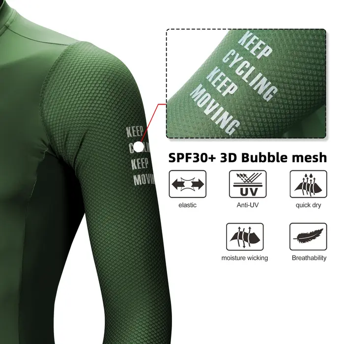 DAREVIE Maillot de cyclisme respirant à manches longues pour hommes et femmes, maille à bulles 3D, p