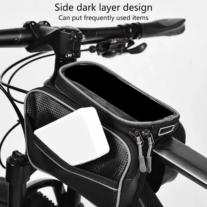 Pochette pour Tube supérieur vélo, sacoche support vélo avec écrans tactiles