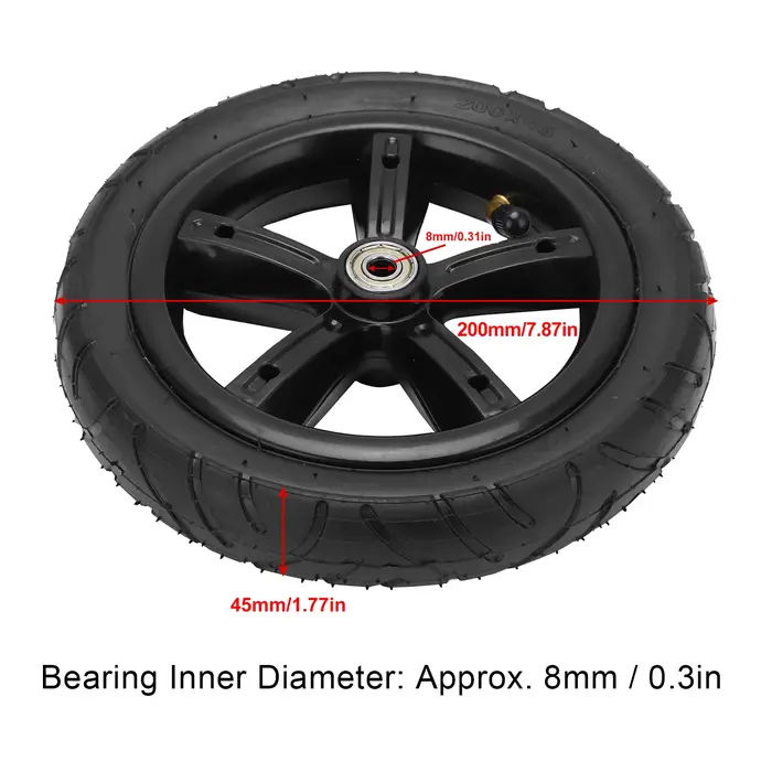 Roue pneumatique avec chambre à air pour scooter électrique