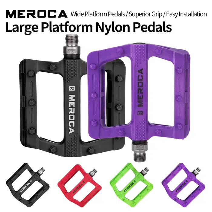 MEROCA pédale de vélo en Fiber de Nylon pédales de VTT antidérapantes élargies