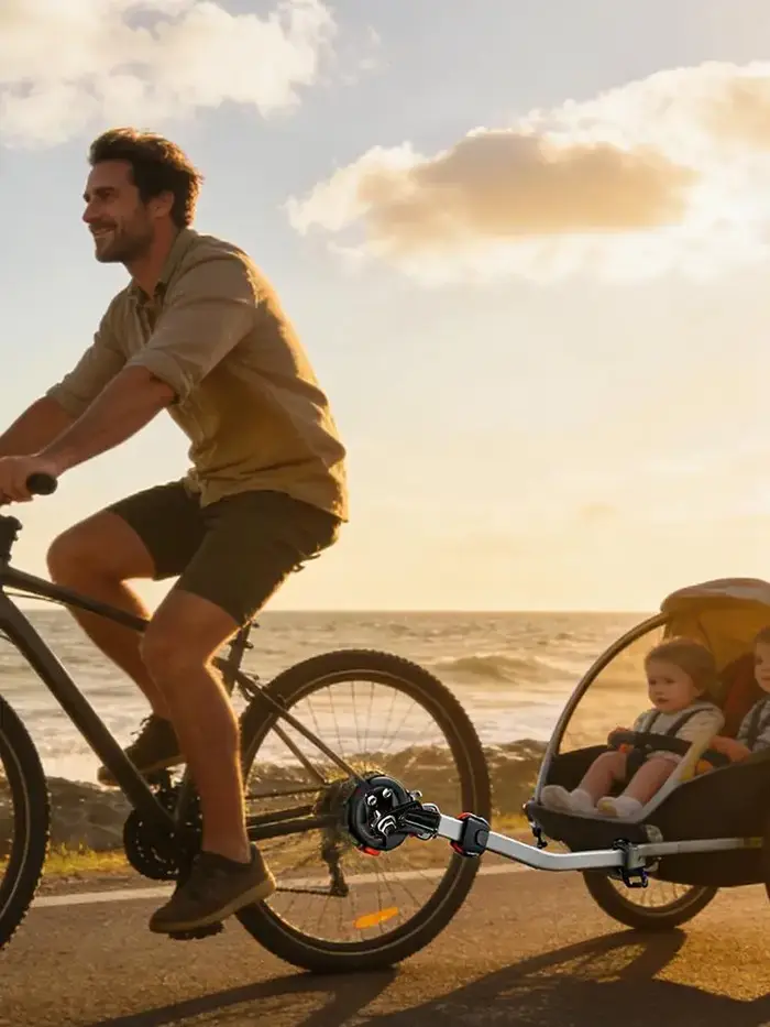 Attache de remorque pour vélo, coupleur de remorque de transport pour vélo, connecteur d'attache de remorque pour remorques pour enfants et la plupart des vélos