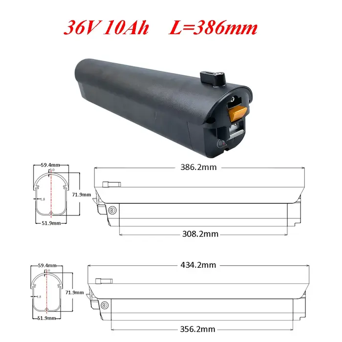 Batterie de vélo électrique Soltera 36V 10Ah 10.5Ah 250W 500W Batteries intube pour cadre