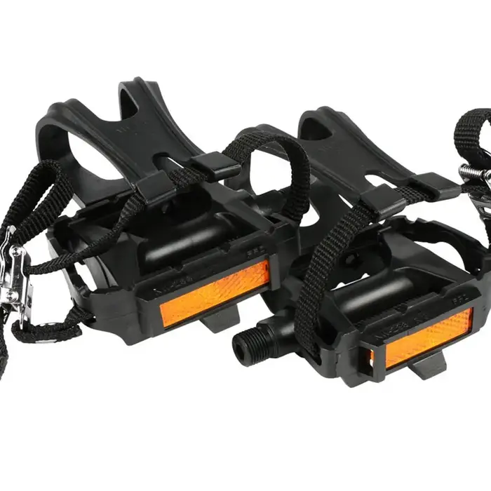 Pédale antidérapante pour VTT, pédale plate avec sangle de maintien du pied et matériau en nylon com