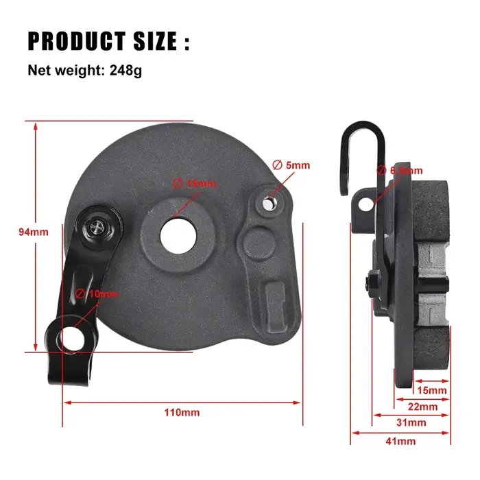 Assemblage de frein à tambour pour scooter électrique
