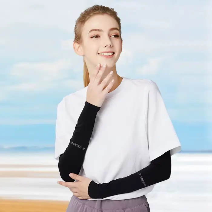 X-TIGER Manchons de bras de cyclisme Tissu de glace Anti-UV Protection solaire Manchon de cyclisme de course Sport de plein air Manchettes de cyclisme Hommes Femmes