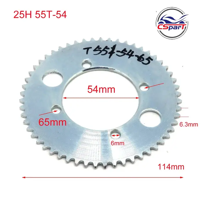 Pignon arrière 25H 55 65 80 89 dents 55T 65T 80T 89T 54MM pour Razor EVO x-treme IZIP E Scooter à ga