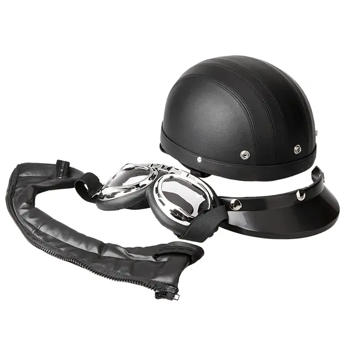 Casque demi-cuir à visage ouvert pour moto et Scooter