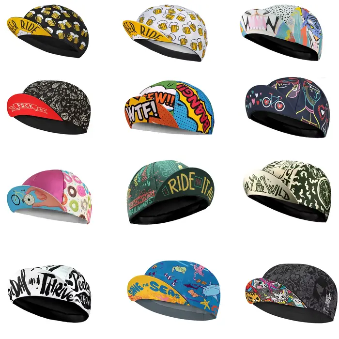 Casquettes de cyclisme en polyester pour hommes et femmes
