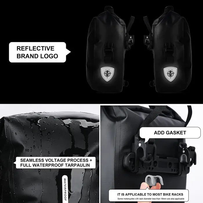 Rhinowalk sac de vélo 7L étendre 10L sac de sacoche de vélo étanche support arrière sac de coffre vtt vélo de route cyclisme sac à bandoulière accessoires
