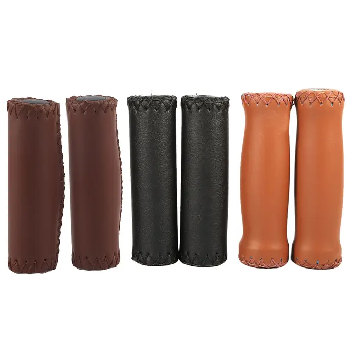 Poignées de guidon en cuir pour vélo de montagne, 12.5cm, 1 paire