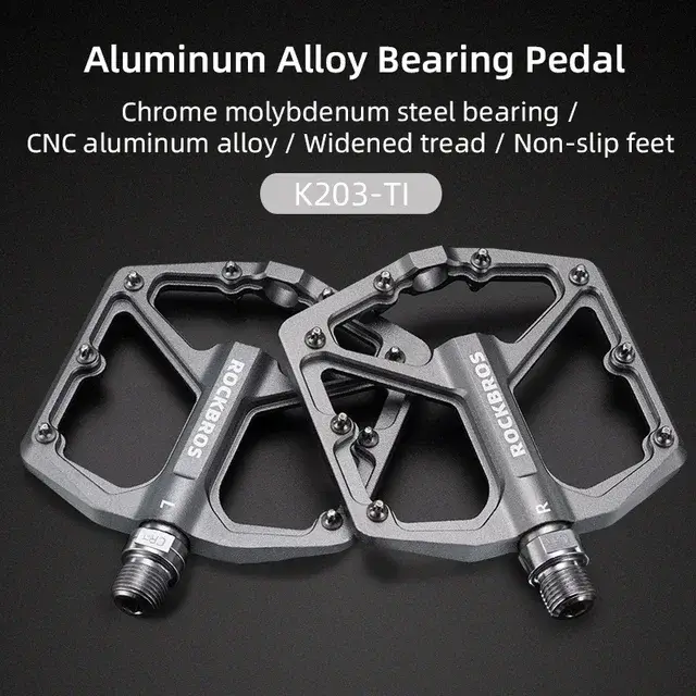 ROCKBROS pédales de vélo en alliage d'aluminium vtt route anti-dérapant ultraléger roulement scellé une pièce moulage