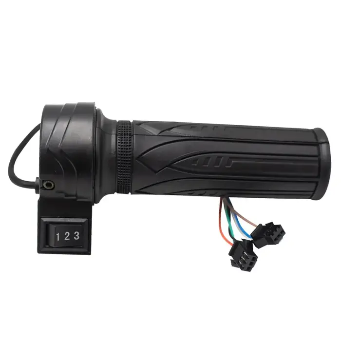 Poignée d'accélération pour vélo électrique avec commande de vitesse (haute, moyenne, basse) et marc