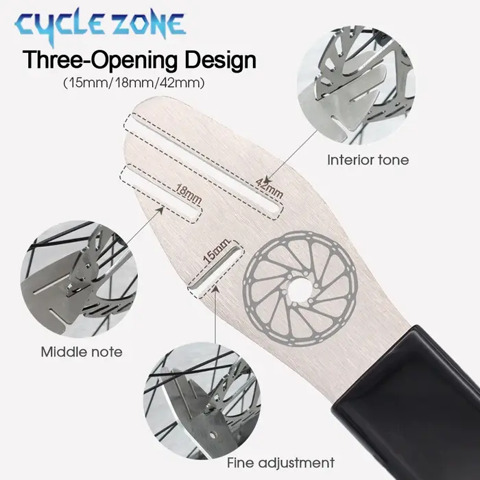 Outil de réglage et alignement du rotor de frein à disque en acier inoxydable pour vélo de route et VTT avec poignée ergonomique en caoutchouc