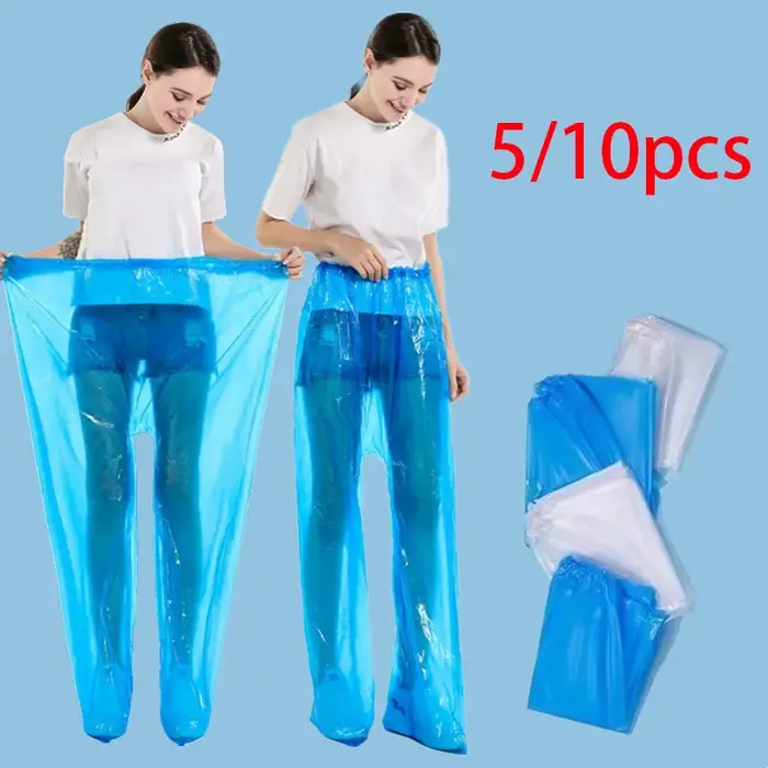 5/10 pièces imperméable jetable pantalon Portable résistant aux éclaboussures fendu