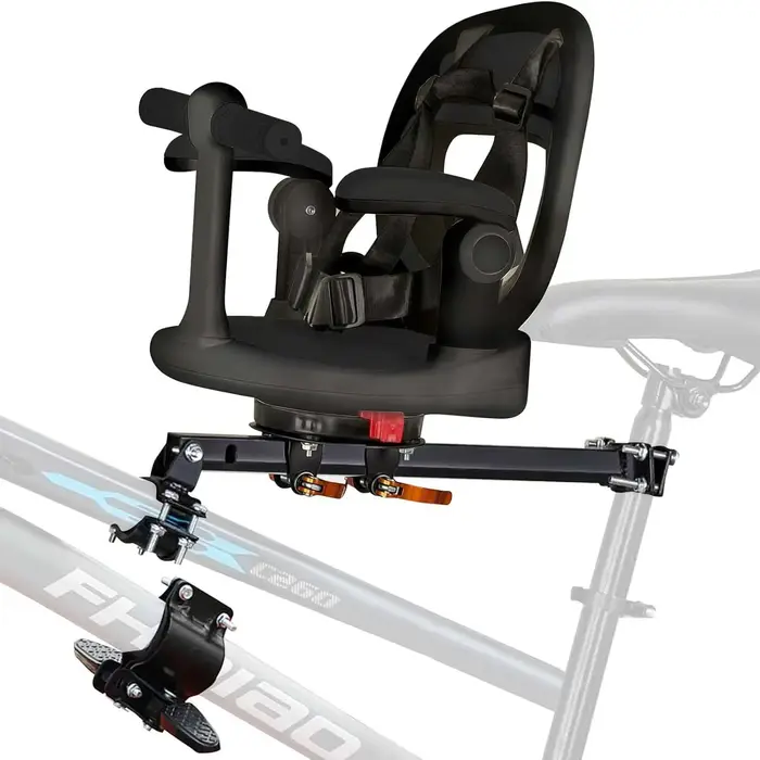 Siège de vélo pour enfant monté à l'avant, siège enfant pour VTT, 360 °   Siège pivotant, dégagement