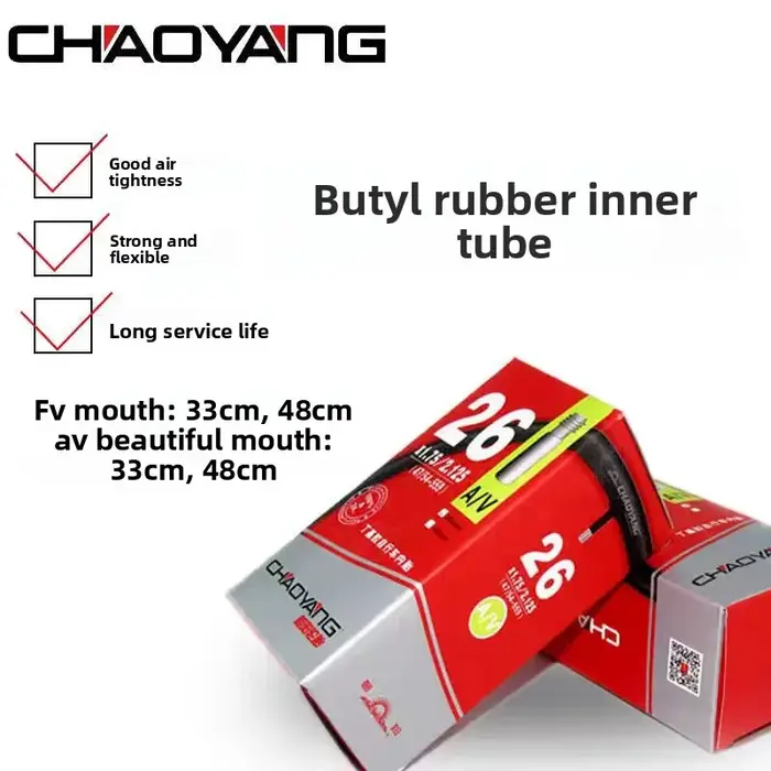 Chambre à air de vélo CHAOYANG 18 20 22 26 29 pouces - Pour pneus de 1,95 pouces, vélo pliant pour enfants, VTT, caoutchouc butyle de qualité supérieure
