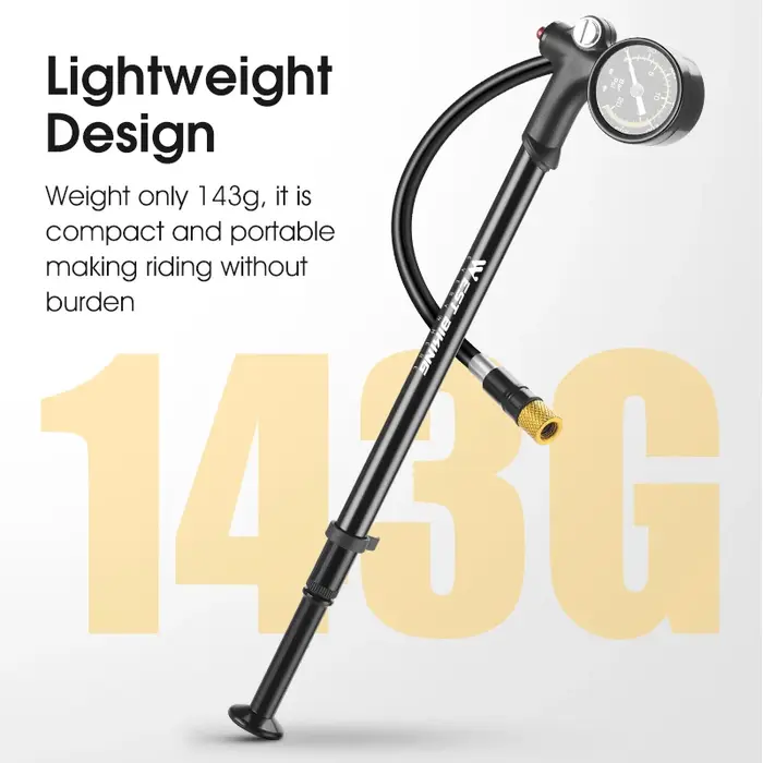 Pompe à fourche haute pression 300 PSI en aluminium pour suspension arrière amortisseur et tige de selle vélo manuel portable avec jauge et tuyau