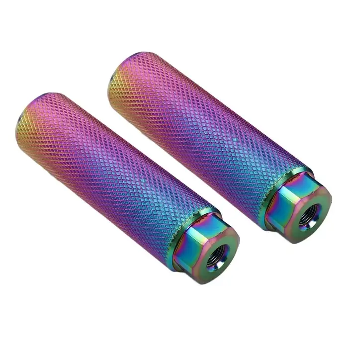 Accessoires en alliage d'aluminium BMX chevilles 3/8 ''essieu anti-dérapant