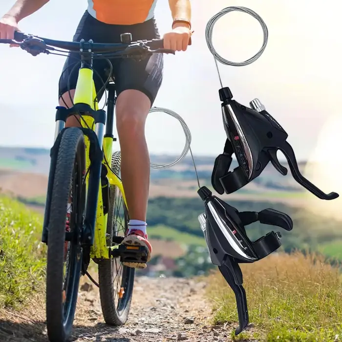 Manettes de dérailleur 3x9 vitesses pour VTT avec levier de frein et câble de changement de vitesse