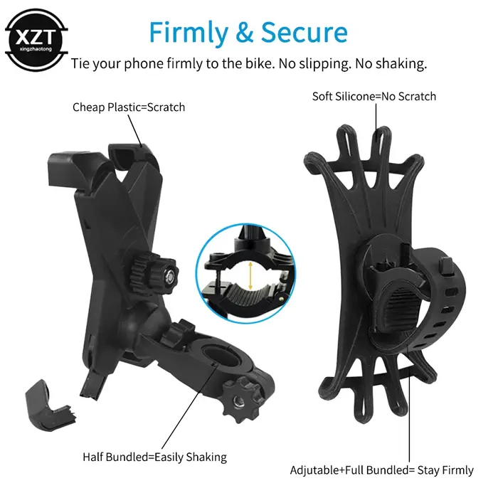 Support pour téléphone portable pour scooter de vélo 360 ° Poignée rotative