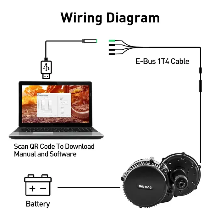 BAFANG Câble de programmation pour moteur BBSHD BBS01 BBS02