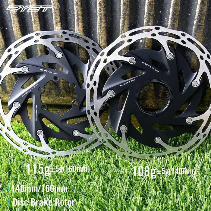 RYET Rotors de frein de vélo 140mm/160mm 6 boulons et verrouillage central
