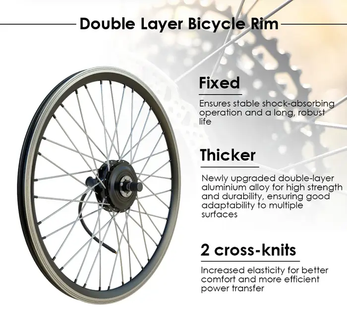 Roue de vélo électrique avec moteur brushless 36V 48V 250W 350W 500W, roue avant ou arrière pour Bicicleta Electrica