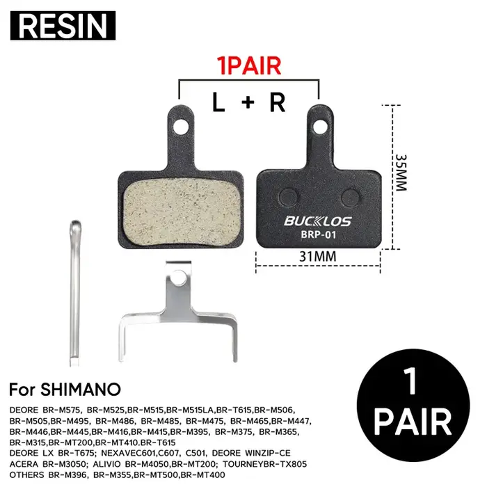 BUCKKubResin-Plaquettes de frein à disque hydraulique pour vélo