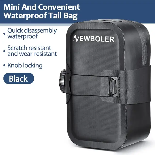 NEWBOLER sac de selle de vélo sans couture étanche résistant à l'usure boucle de laçage rotative Mini sacoche accessoire