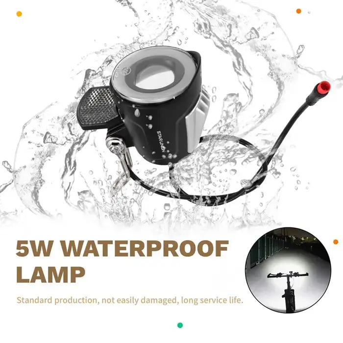 36/48V e-bike lumière Scooter électrique phare LED 5W lampe étanche moto vélo