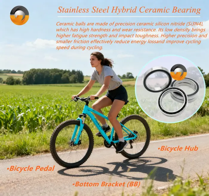 4 pièces de roulement en céramique hybride de vélo ABEC-9 6002 6200 6800 6801 6900 6901 24377 16100 
