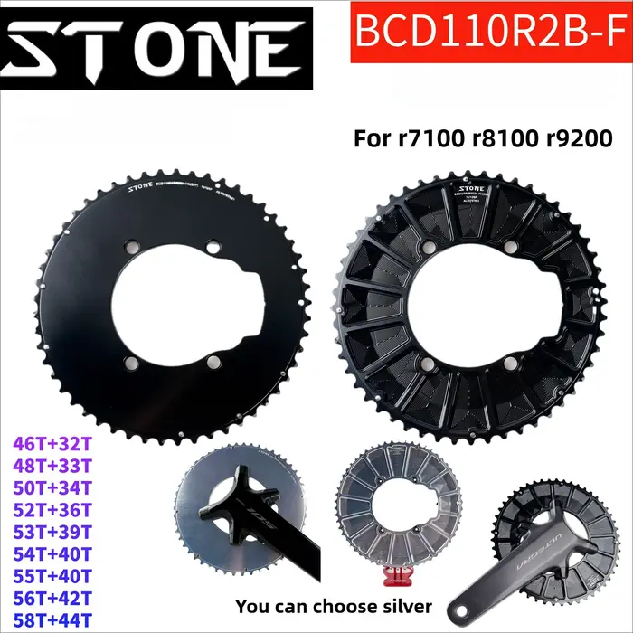 STONE 110bcd Double plateau rond pour vélo de route 105 R7100 UT R8100 R9200 52 36T 53 39T 54 40T 55 40T 2X