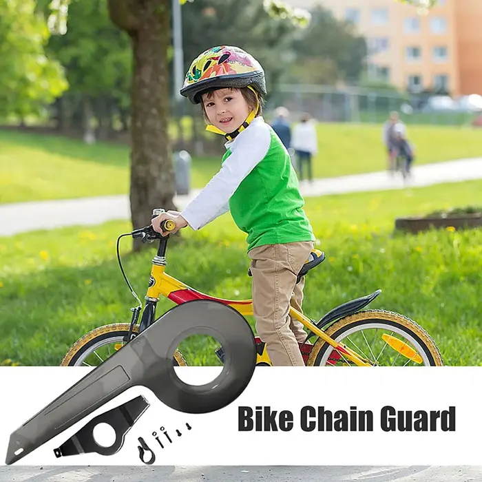 Protection de chaîne de vélo universelle en PP robuste blanc ou jaune pour chaîne 32 à 36 dents accessoire de sécurité vélo enfant et adulte