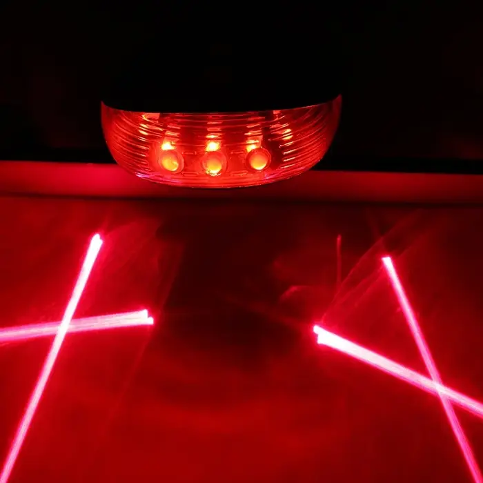 Feux LED pour vélo, 2 Laser, 5 LED, étanche, feu arrière d'avertissement de sécurité, feux arrière p